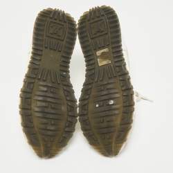 Pre Owned Louis Vuitton Tricolor Leather and Suede Run Away Lace Up Sneakers Size 37.5