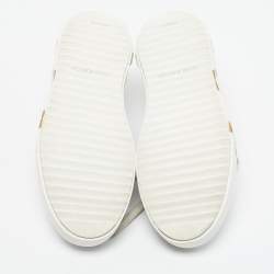 Pre Owned Louis Vuitton White Leather Time Out Low Top Sneakers Size 38