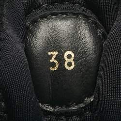 Pre Owned Louis Vuitton Black Neoprene and Suede Run Away Sneakers Size 38