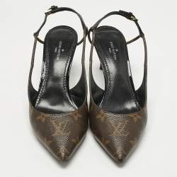 Pre Owned Louis Vuitton Monogram Canvas Cherie Slingback Pumps Size 35