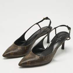 Pre Owned Louis Vuitton Monogram Canvas Cherie Slingback Pumps Size 35