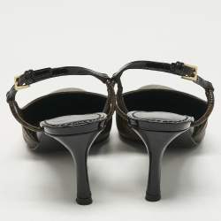Pre Owned Louis Vuitton Monogram Canvas Cherie Slingback Pumps Size 35