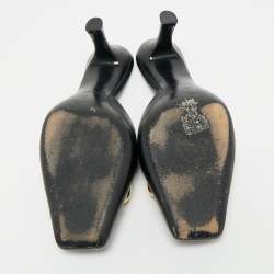 Pre Owned Louis Vuitton Black Leather Rotary Mules Size 38