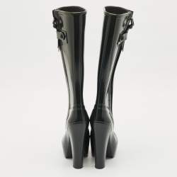 Pre Owned Louis Vuitton Green Rubber Platform Rain Boots Size 40