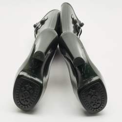 Pre Owned Louis Vuitton Green Rubber Platform Rain Boots Size 40