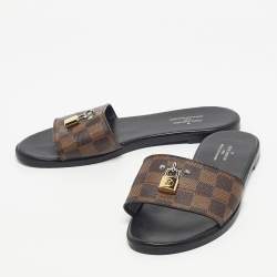 مملوكة مسبقًا صندل سلايد لوي فيتون لوك إيت كانفاس مونوغرامي بني مقاس 38 