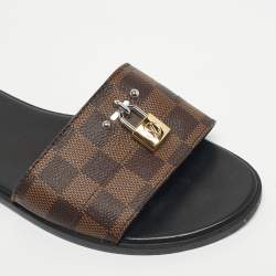 مملوكة مسبقًا صندل سلايد لوي فيتون لوك إيت كانفاس مونوغرامي بني مقاس 38 