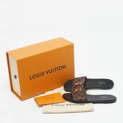 مملوكة مسبقًا صندل سلايد لوي فيتون لوك إيت كانفاس مونوغرامي بني مقاس 38 