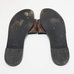 مملوكة مسبقًا صندل سلايد لوي فيتون لوك إيت كانفاس مونوغرامي بني مقاس 38 