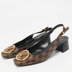 Pre Owned Louis Vuitton Damier Ebene Canvas Madeleine Slingback Pumps Size 41