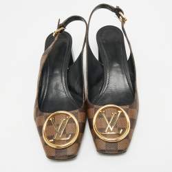 Pre Owned Louis Vuitton Damier Ebene Canvas Madeleine Slingback Pumps Size 41