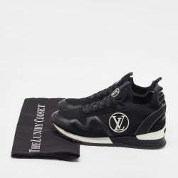 Pre Owned Louis Vuitton Black Neoprene, Mesh and Suede Run Away Sneakers Size 37