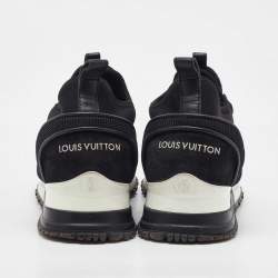 Pre Owned Louis Vuitton Black Neoprene, Mesh and Suede Run Away Sneakers Size 37
