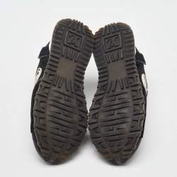Pre Owned Louis Vuitton Black Neoprene, Mesh and Suede Run Away Sneakers Size 37