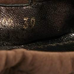 Pre Owned Louis Vuitton Brown Monogram Canvas and Shimmer Leather Lucky Ballet Flats Size 39