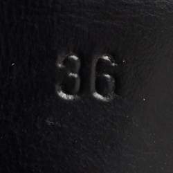 Pre Owned Louis Vuitton Black Patent Leather and Monogram Canvas Matador Ankle Boots Size 36