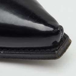 Pre Owned Louis Vuitton Black Patent Leather and Monogram Canvas Matador Ankle Boots Size 36