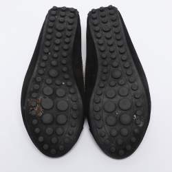 Pre Owned Louis Vuitton Black Suede Oxford Ballet Flats Size 39.5