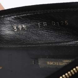 Pre Owned Louis Vuitton Black Suede Oxford Ballet Flats Size 39.5