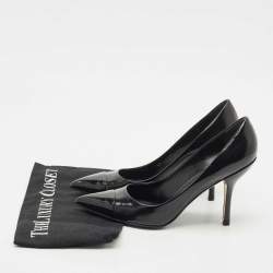 Pre Owned Louis Vuitton Black Leather and Patent Leather Urban Twist Pumps Size 39