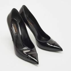 Pre Owned Louis Vuitton Black Leather and Patent Leather Urban Twist Pumps Size 39