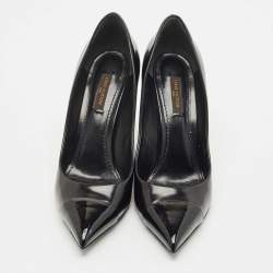 Pre Owned Louis Vuitton Black Leather and Patent Leather Urban Twist Pumps Size 39