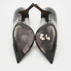 Pre Owned Louis Vuitton Black Leather and Patent Leather Urban Twist Pumps Size 39