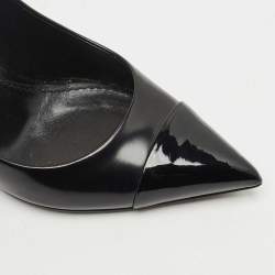 Pre Owned Louis Vuitton Black Leather and Patent Leather Urban Twist Pumps Size 39