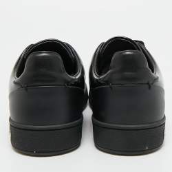 Pre Owned Louis Vuitton Black Patent Leather Frontrow Low Top Sneakers Size 36