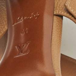 Pre Owned Louis Vuitton Brown Leather Horizon Ankle Strap Sandals Size 41