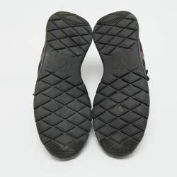 Pre Owned Louis Vuitton Black/Brown Fabric And Monogram Canvas Aftergame Sneakers Size 39