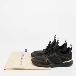 Pre Owned Louis Vuitton Black/Brown Fabric And Monogram Canvas Aftergame Sneakers Size 39