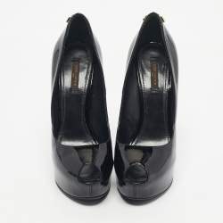 Pre Owned Louis Vuitton Black Patent Leather Oh Really! Platform Pumps Size 39.5