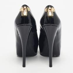 Pre Owned Louis Vuitton Black Patent Leather Oh Really! Platform Pumps Size 39.5