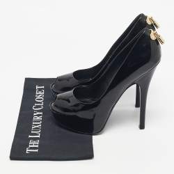 Pre Owned Louis Vuitton Black Patent Leather Oh Really! Platform Pumps Size 39.5