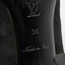 Pre Owned Louis Vuitton Black Suede Peep Toe Pumps Size 36