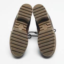 Pre Owned Louis Vuitton Multicolor Monogram Canvas and Leather Laureate Ankle Length Boots Size 36