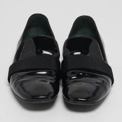 Pre Owned Louis Vuitton Black Patent Leather Smoking Slippers Size 39.5