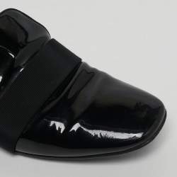 Pre Owned Louis Vuitton Black Patent Leather Smoking Slippers Size 39.5