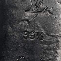 Pre Owned Louis Vuitton Black Patent Leather Smoking Slippers Size 39.5