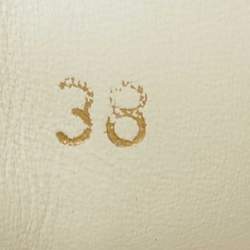 Pre Owned Louis Vuitton White/Brown Monogram Canvas and Leather Frontrow Lace Up Sneakers Size 38