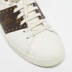 مملوكة مسبقًا حذاء رياضي لوي فيتون فرونترو جلد لامع وكانفاس مونوغرامي بني/أسود بعنق منخفضمقاس 39