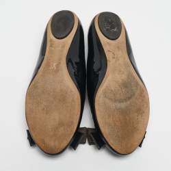 Pre Owned حذاء باليرينا فلات لوي فيتون بوبي جلد أسود لامع مقاس 38.5