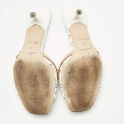 Pre Owned Louis Vuitton Multicolor Monogram Canvas and Leather 6 am Slide Sandals Size 39