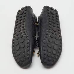 Pre Owned Louis Vuitton Black Monogram Empreinte Leather Gloria Loafers Size 38.5
