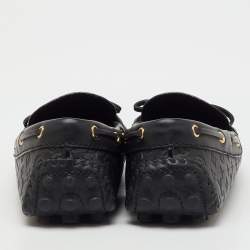 Pre Owned Louis Vuitton Black Monogram Empreinte Leather Gloria Loafers Size 38.5