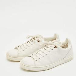 Pre Owned Louis Vuitton White Leather Frontrow Low Top Sneakers Size 37.5
