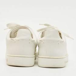Pre Owned Louis Vuitton White Leather Frontrow Low Top Sneakers Size 37.5