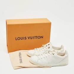 Pre Owned Louis Vuitton White Leather Frontrow Low Top Sneakers Size 37.5