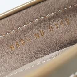 Pre Owned Louis Vuitton Beige Patent Leather Oxford Loafers Size 38.5